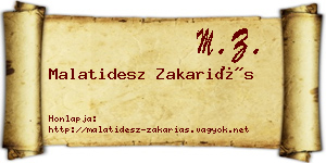 Malatidesz Zakariás névjegykártya